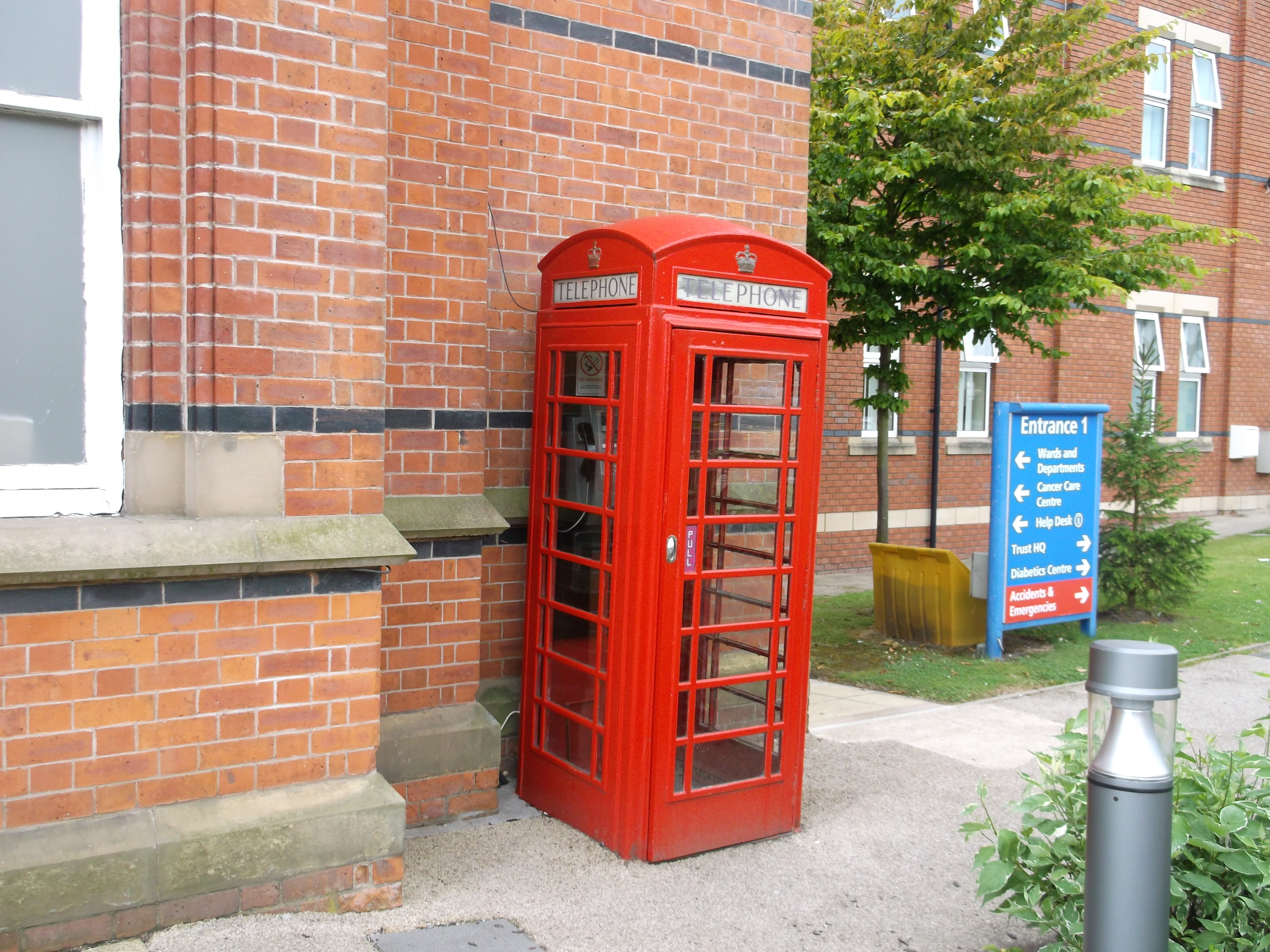 Royal Albert Edward Infirmary-outside of- K6 Phone Box